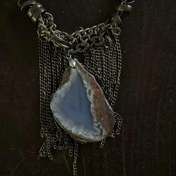 Handmade stone multi chain necklace - Picture 7 of 8